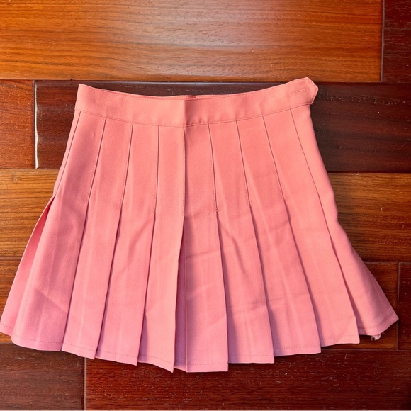 🍑💕 RARE Peachy Pink American Apparel Los Angeles Apparel Pleated Tennis Skirt - Picture 3 of 6